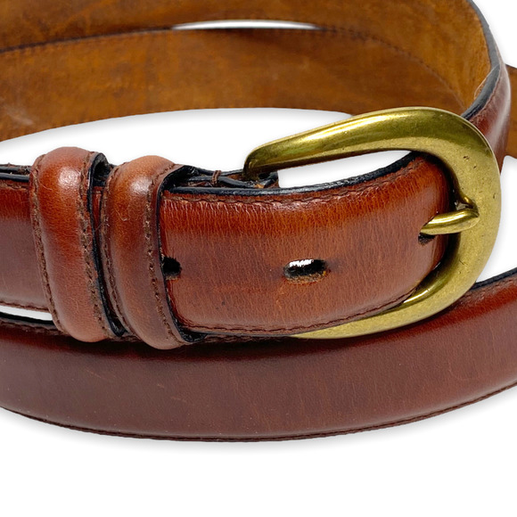 Men's John Henry Brown Tanned Cowhide Brass Buckle Leather Belt 42 - Picture 2 of 6